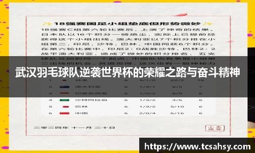 武汉羽毛球队逆袭世界杯的荣耀之路与奋斗精神